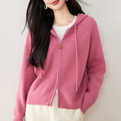 Casual Fit Zip Up Hooded Sweatshirt