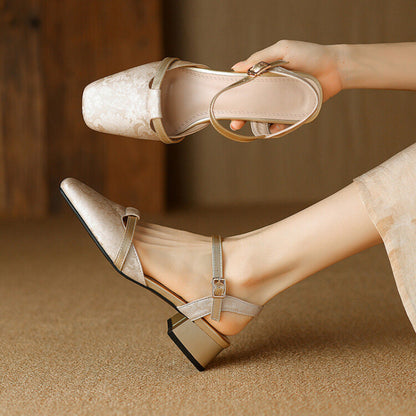 Classic Low Heel Sling Pumps
