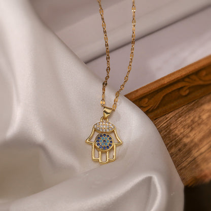Protective Eye Hamsa Jewelry Set with Dangle Earrings