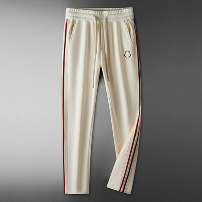 Comfortable Striped Mens Fleece Tracksuit Set