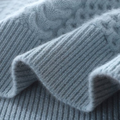 Cozy Oversized Cable Knit Turtleneck Sweater
