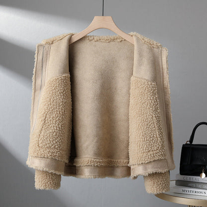 Casual Fleece Lined Button Jacket
