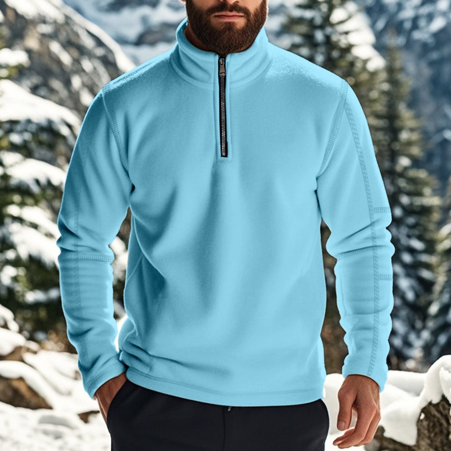 Classic Men's Zip Fleece Jacket - OutfitLondon