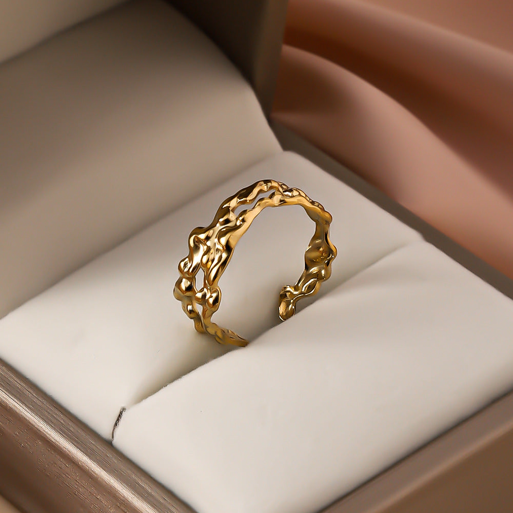 Unique Wavy Open Band Ring - OutfitLondon