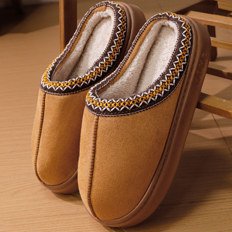 Comfy Embroidered Slip On Slippers - OutfitLondon