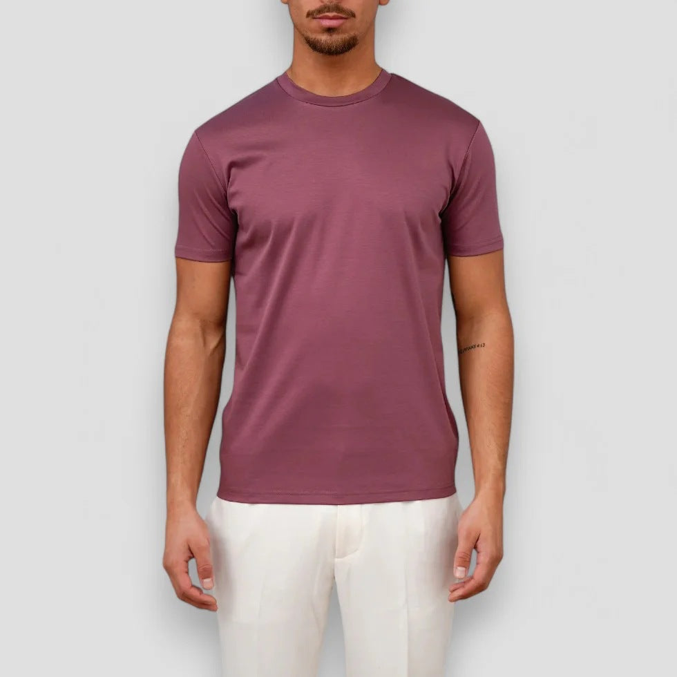 Luxury Soft Men's Crew Neck Tee - Smooth Satin Feel