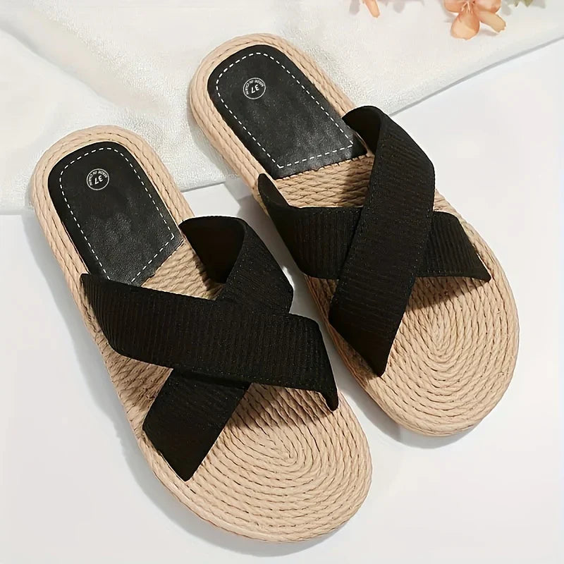 Comfortable Toe Cross Strap Beach Sandals