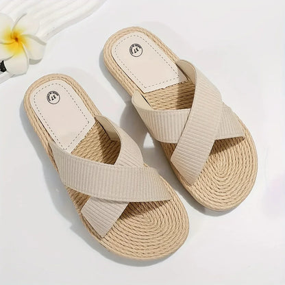 Comfortable Toe Cross Strap Beach Sandals