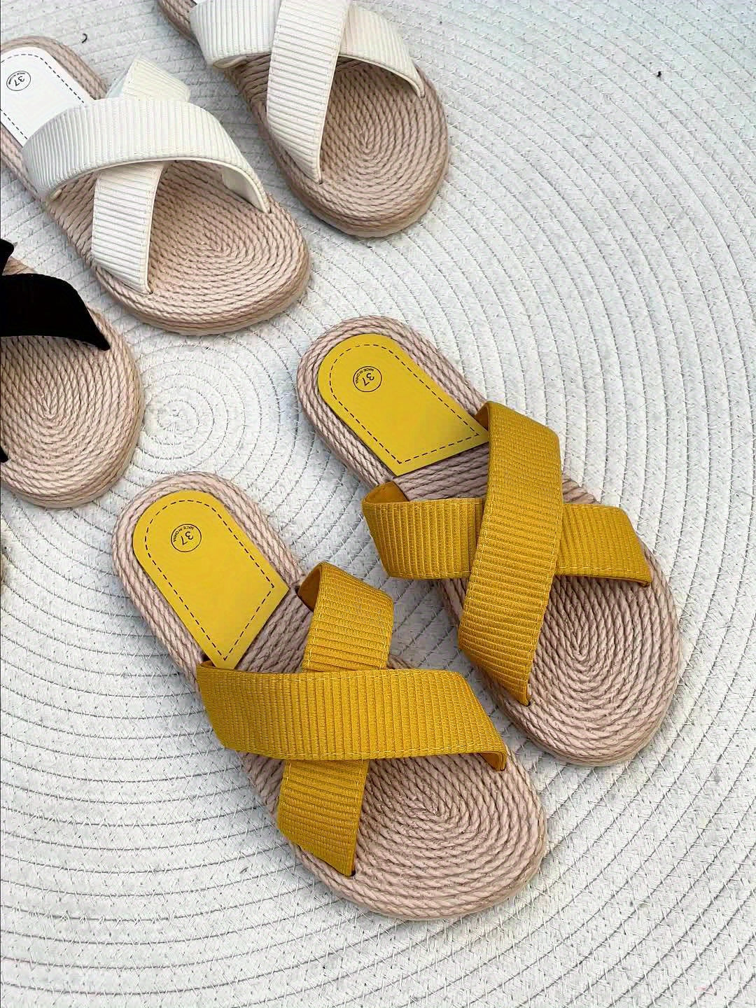 Comfortable Toe Cross Strap Beach Sandals