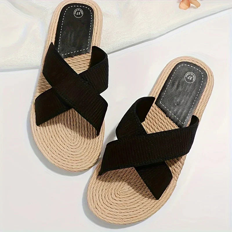 Comfortable Toe Cross Strap Beach Sandals