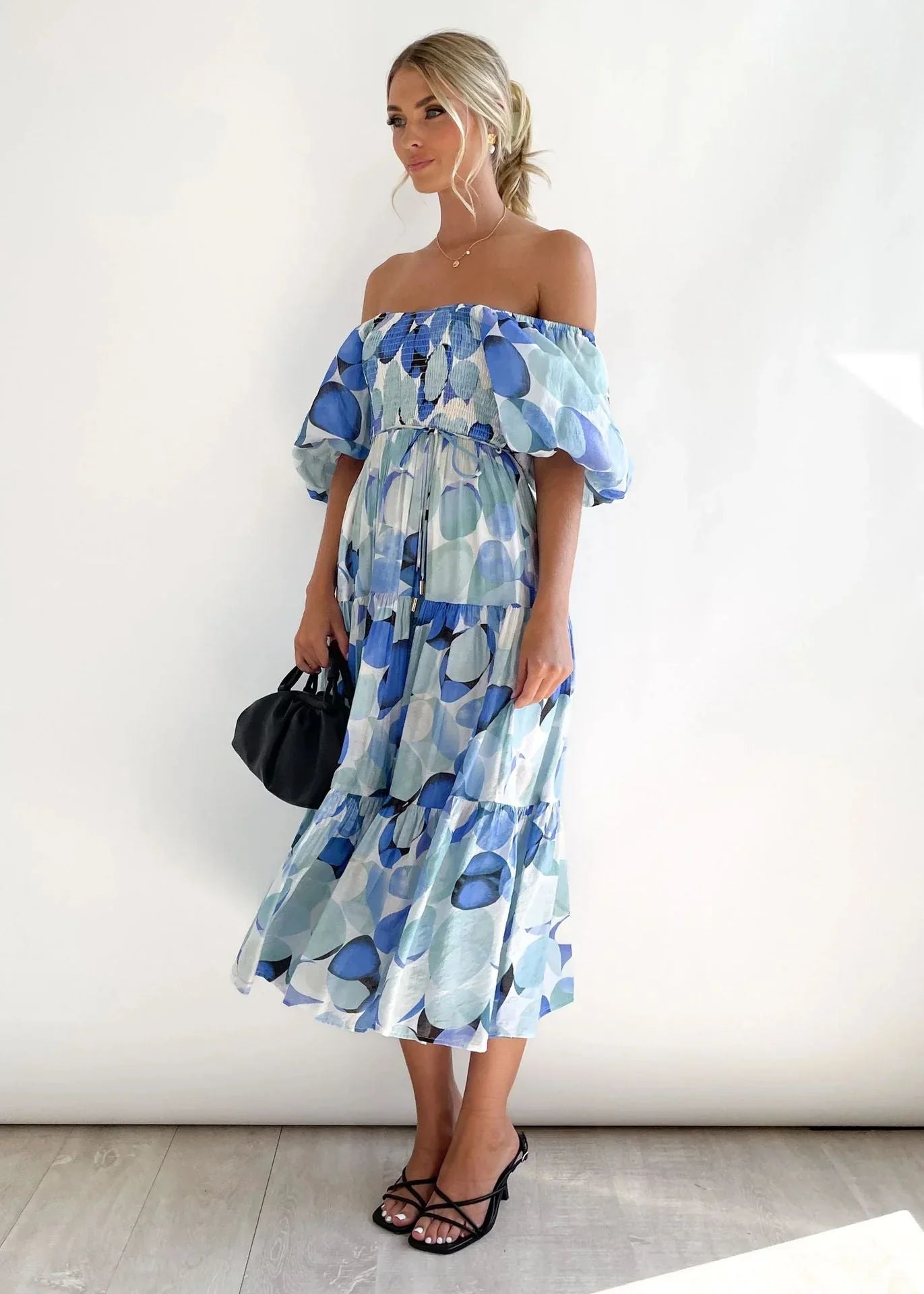 Maisy Dress | Off-Shoulder Flowy Midi Dress