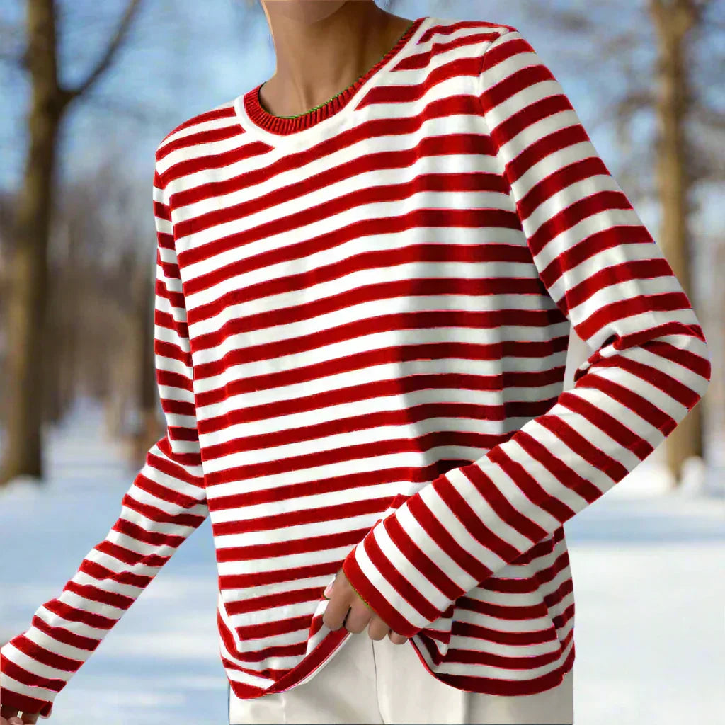 Timeless Vertical Striped Ladies T Shirt
