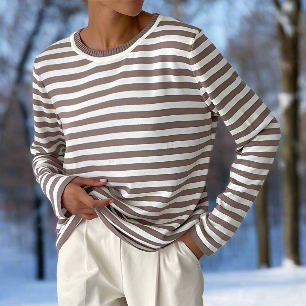 Timeless Vertical Striped Ladies T Shirt