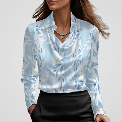 Women's Satin Blouse Draped Neck