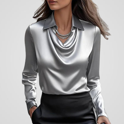 Ladies Elegant Loose Silk Shirt