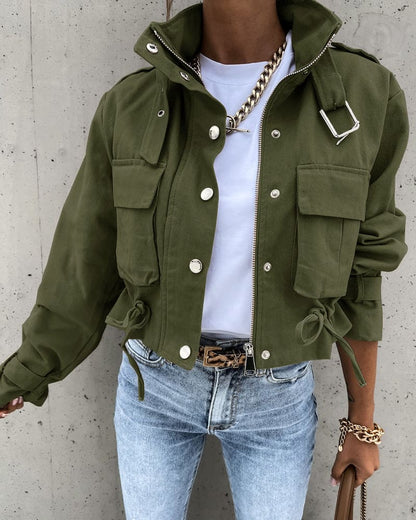 Casual Women's Short Sleeve Work Jacket