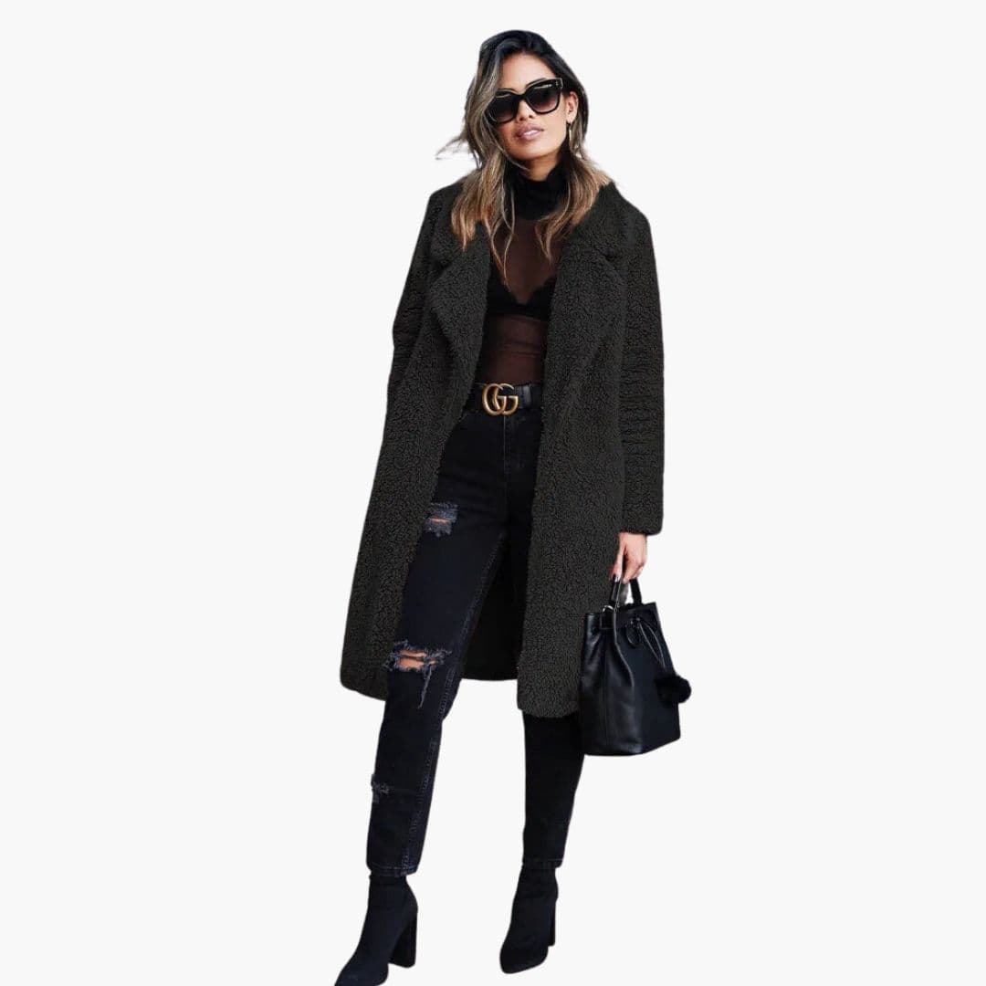 Soft Synthetic Fur Women's Parka Coat