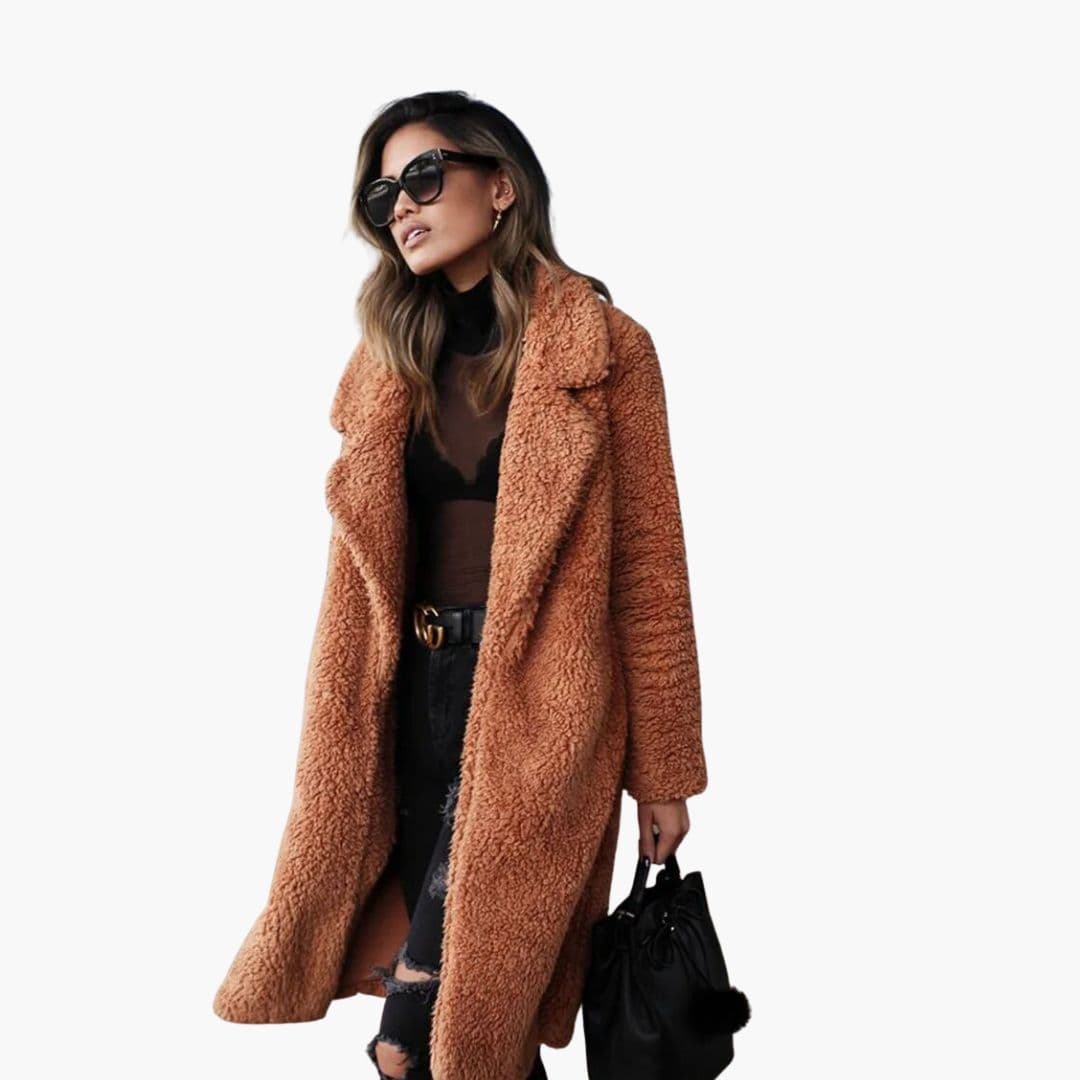 Soft Synthetic Fur Women's Parka Coat