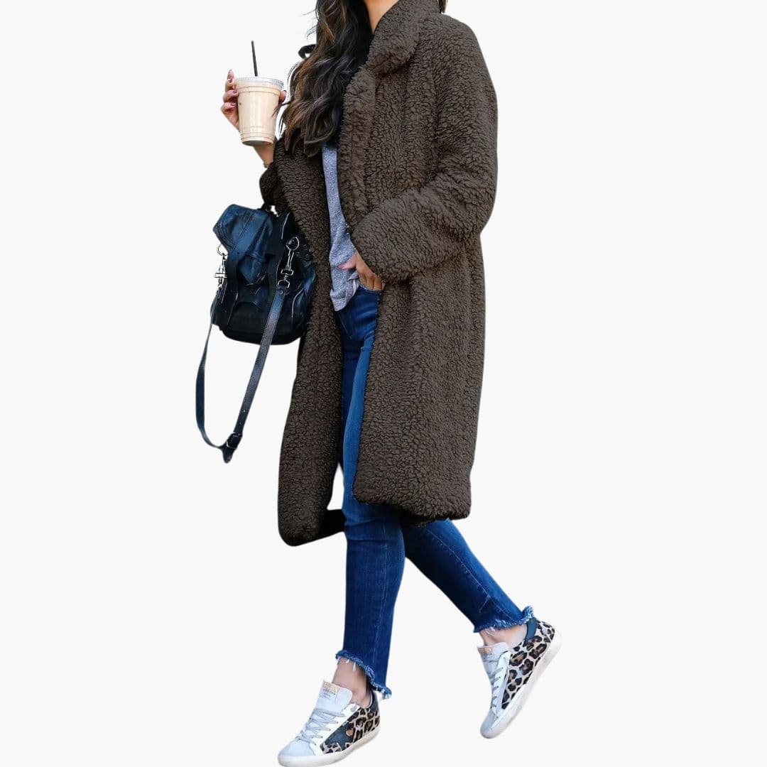 Soft Synthetic Fur Women's Parka Coat