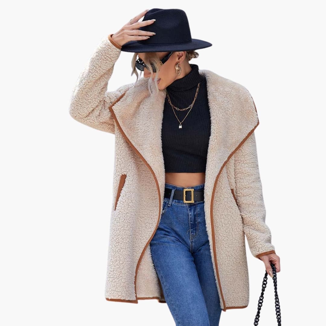 Soft Cozy Open Front Women's Coat - OutfitLondon