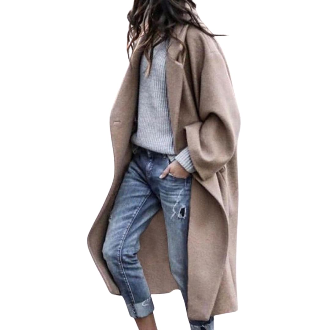 Cozy Plus Size Winter Wool Coat for Ladies