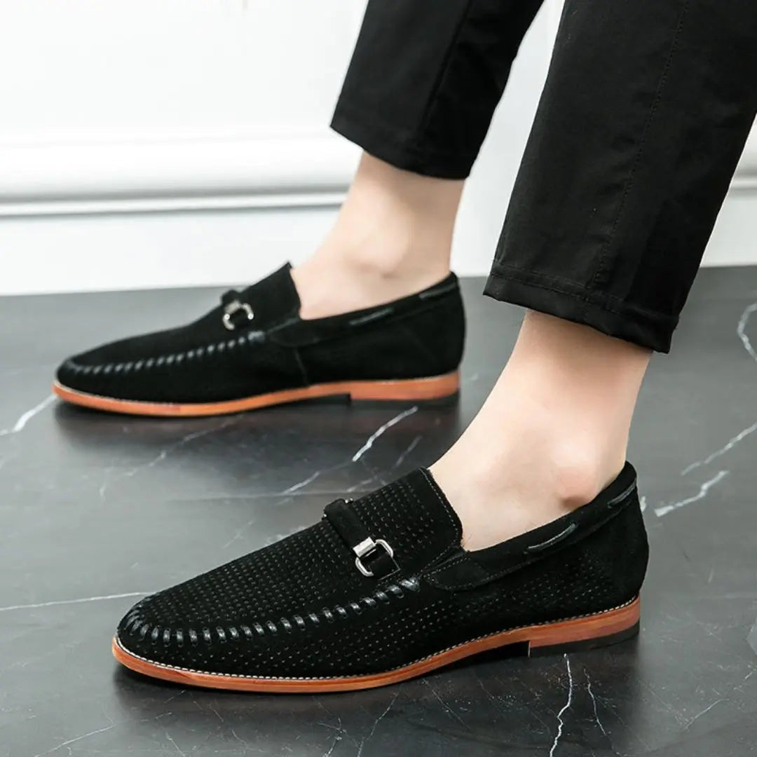 Men's Suede Loafers Handstitched Brown