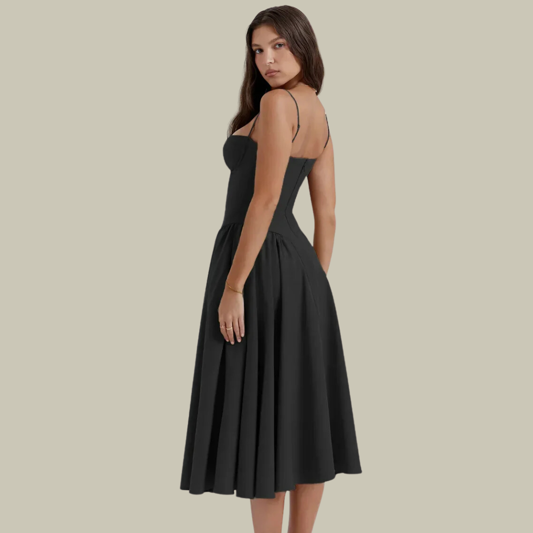 Chic Strapless Lace Midi Dress