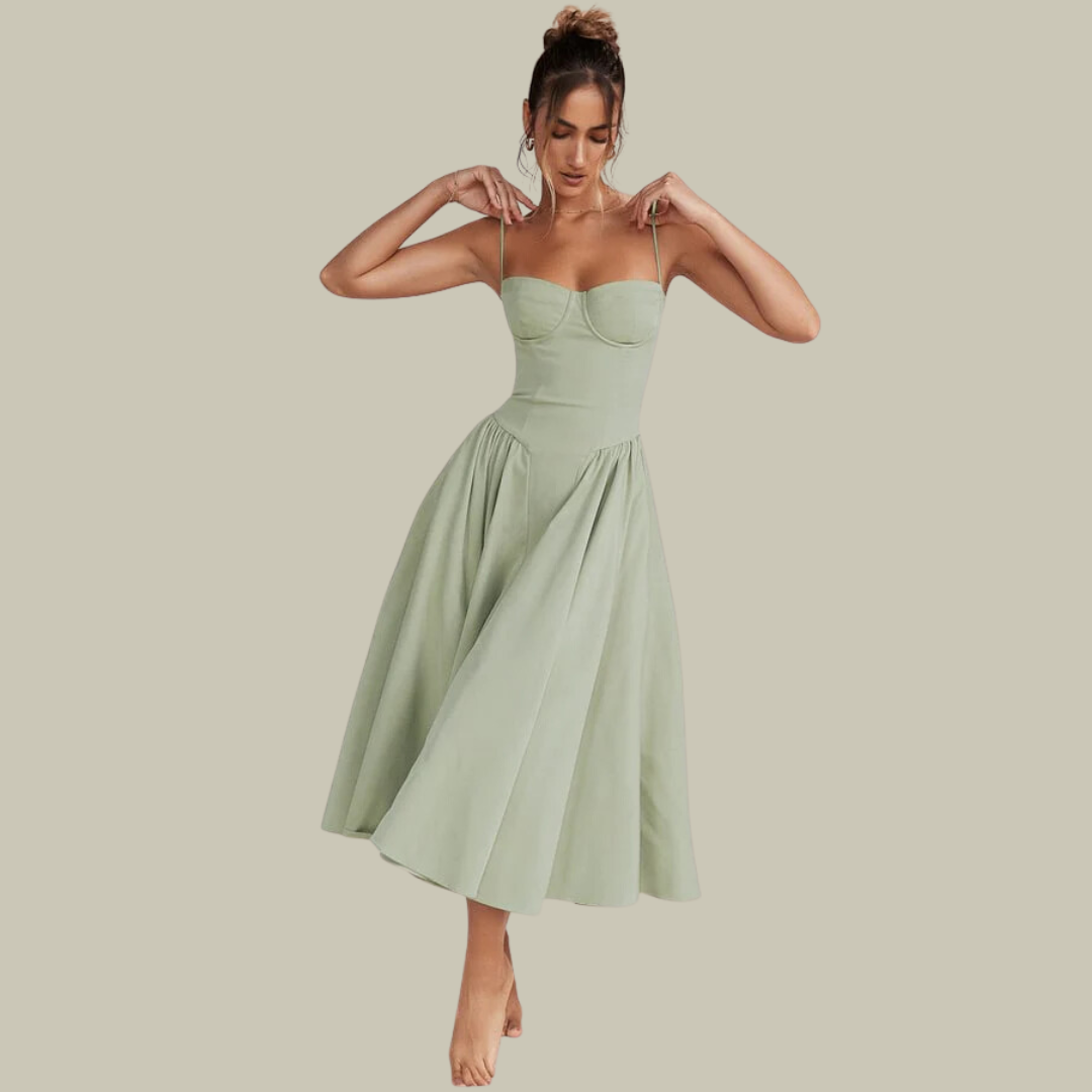 Chic Strapless Lace Midi Dress