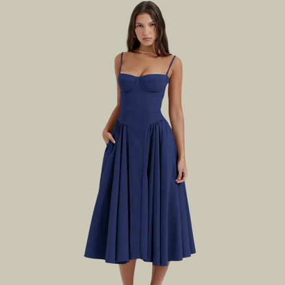 Chic Strapless Lace Midi Dress