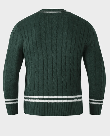Classic Olive Crew Neck Sweater