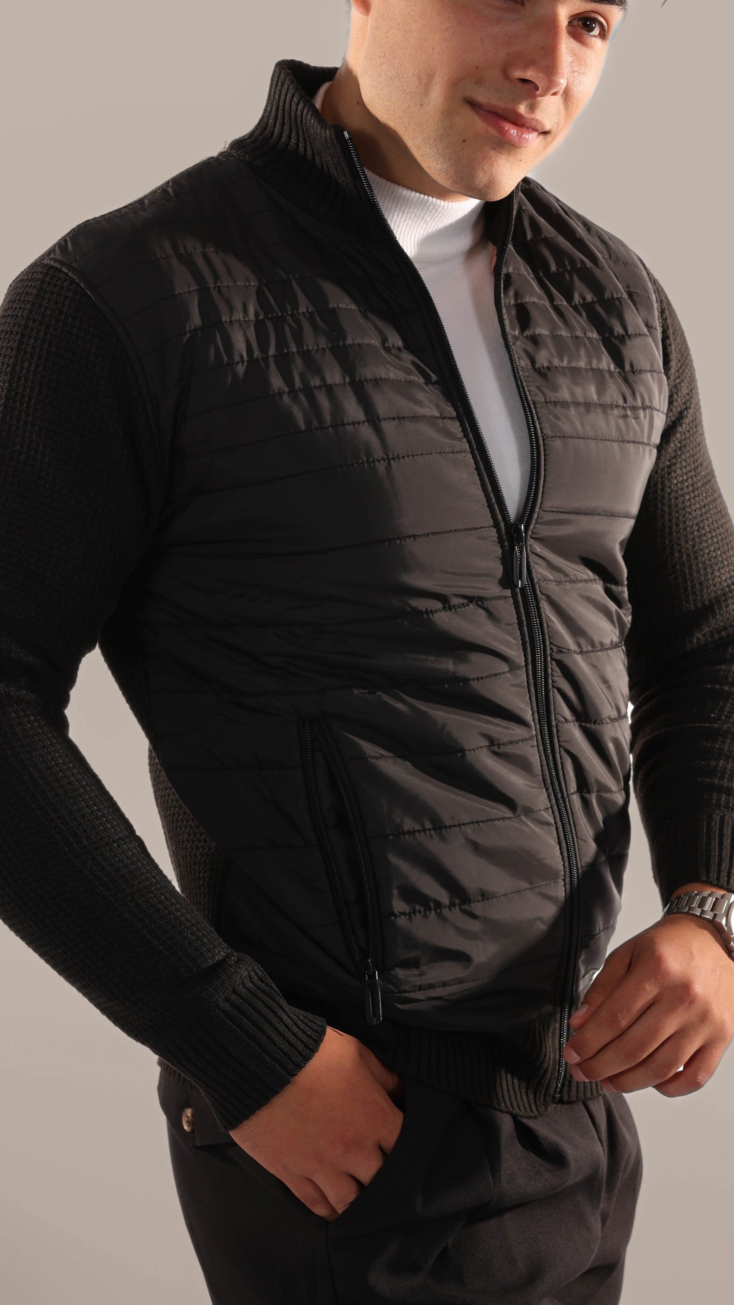 Quilted Padded Mens Bomber Jacket
