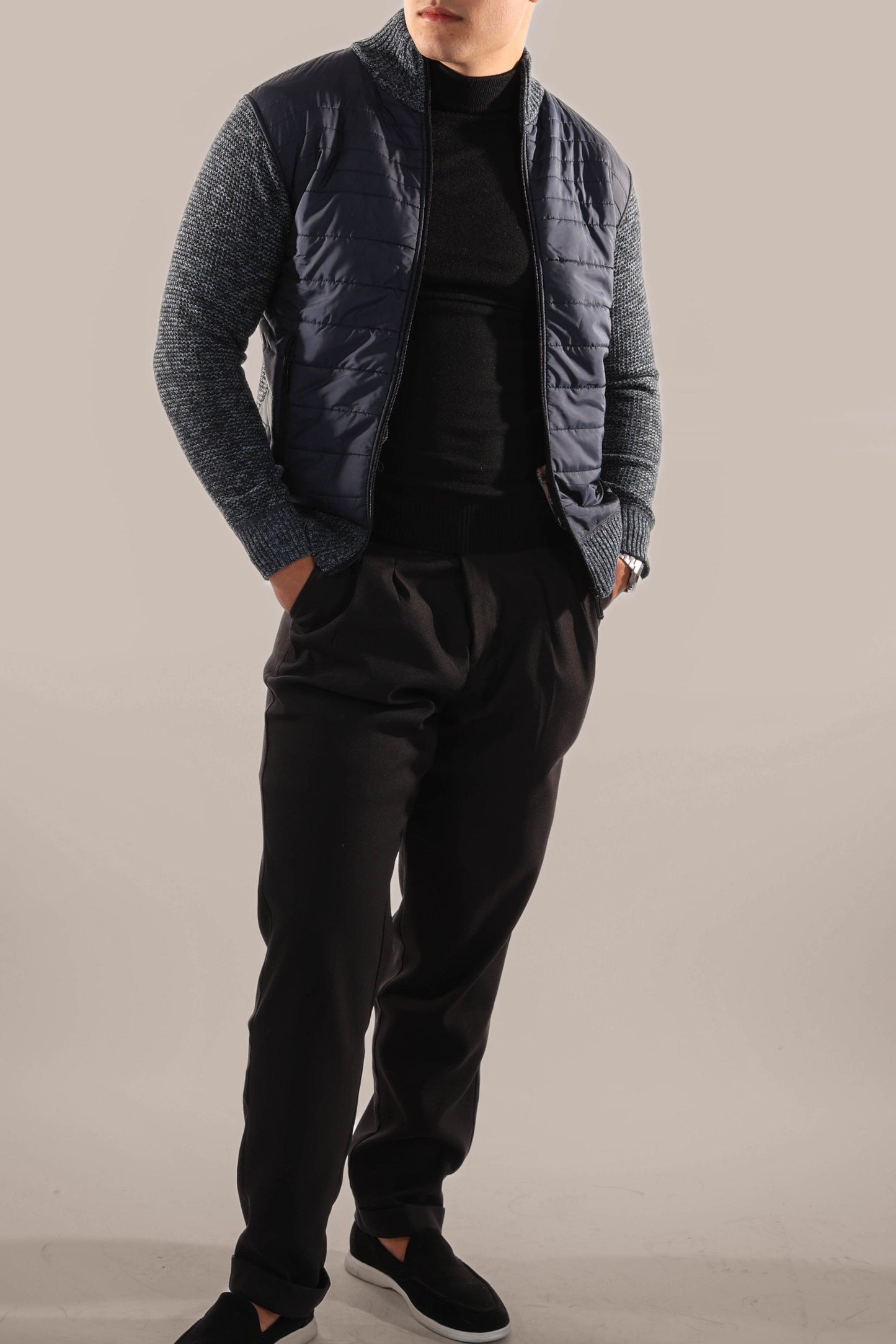Quilted Padded Mens Bomber Jacket