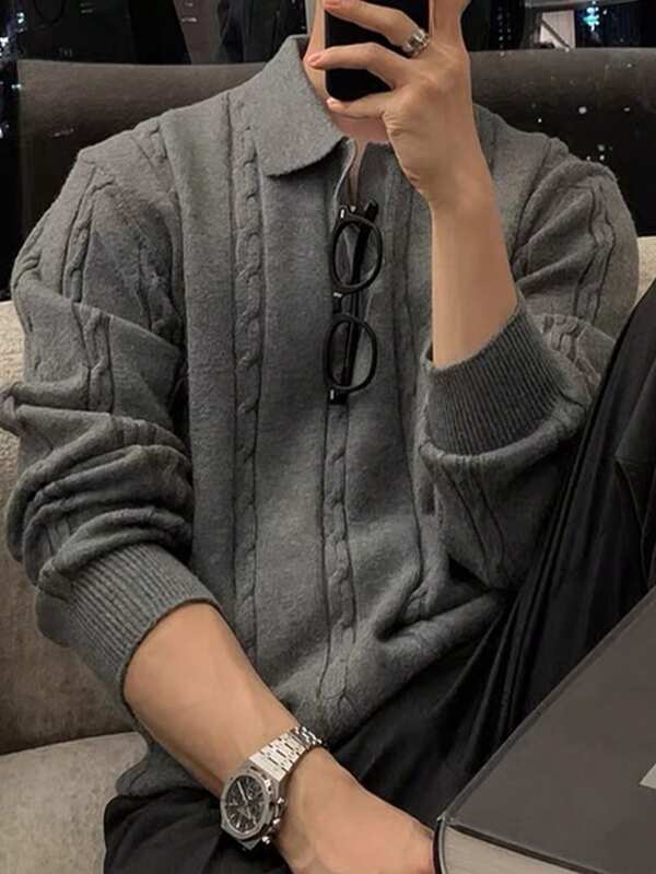 Classic Oversized Crew Neck Men Sweater