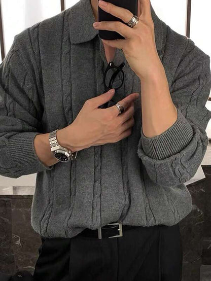 Classic Oversized Crew Neck Men Sweater
