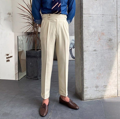 Classic Luxury Double Button Pants - OutfitLondon