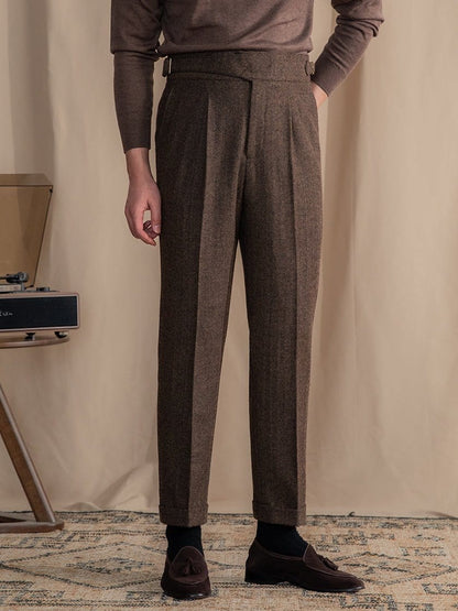 Traditional Formal Flat Front Pants - OutfitLondon
