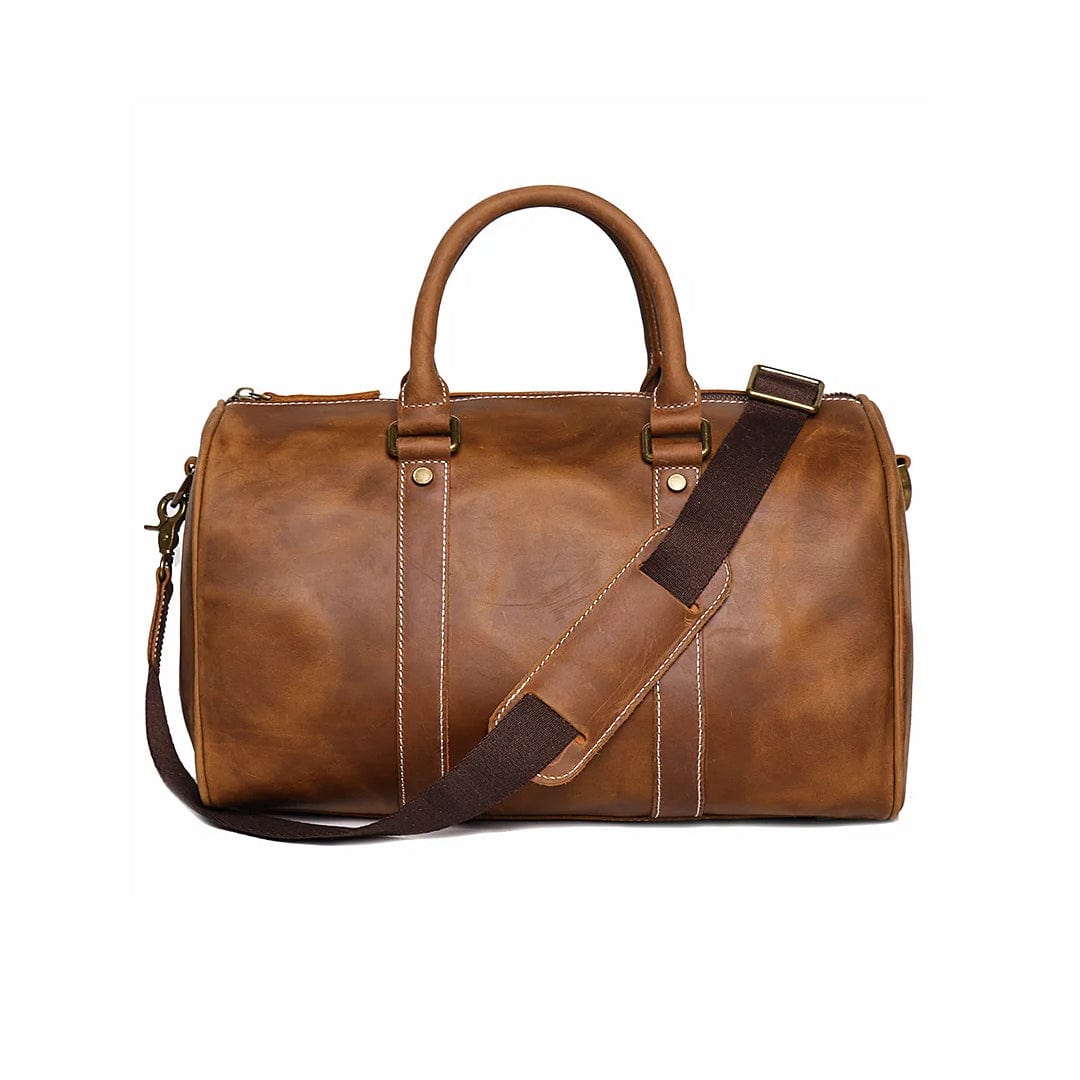 Vintage Leather Travel Duffel Bag - OutfitLondon