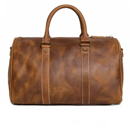 Vintage Leather Travel Duffel Bag