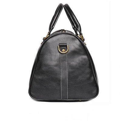 Vintage Leather Travel Duffel Bag