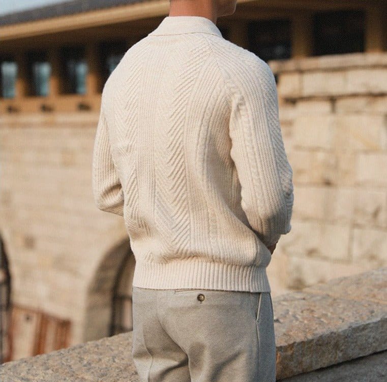 Classic Knit Polo Sweater For Men