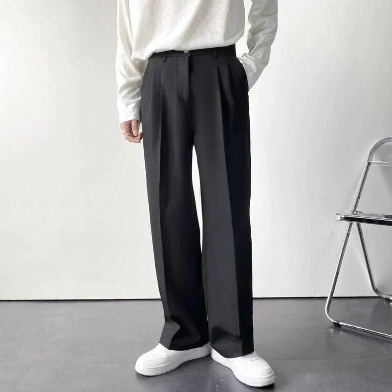 Classic Luxury Wide Leg Mens Pants - OutfitLondon