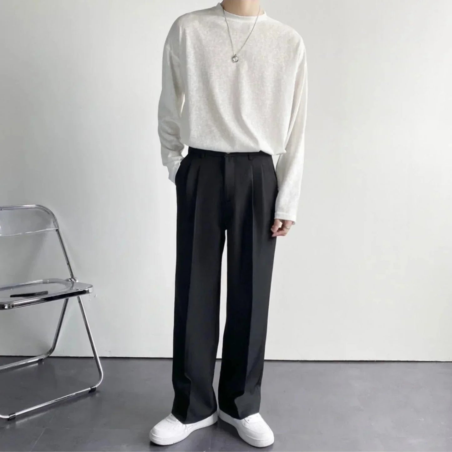 Classic Luxury Wide Leg Mens Pants