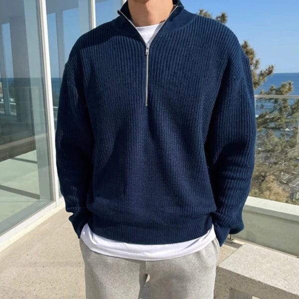Classic Luxury Zip Up Men's Sweater - OutfitLondon