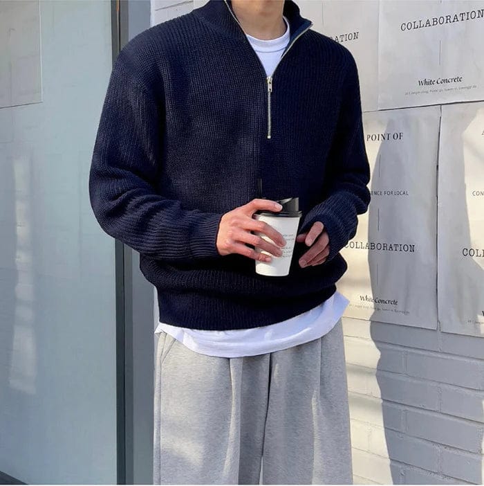 Classic Luxury Zip Up Men's Sweater
