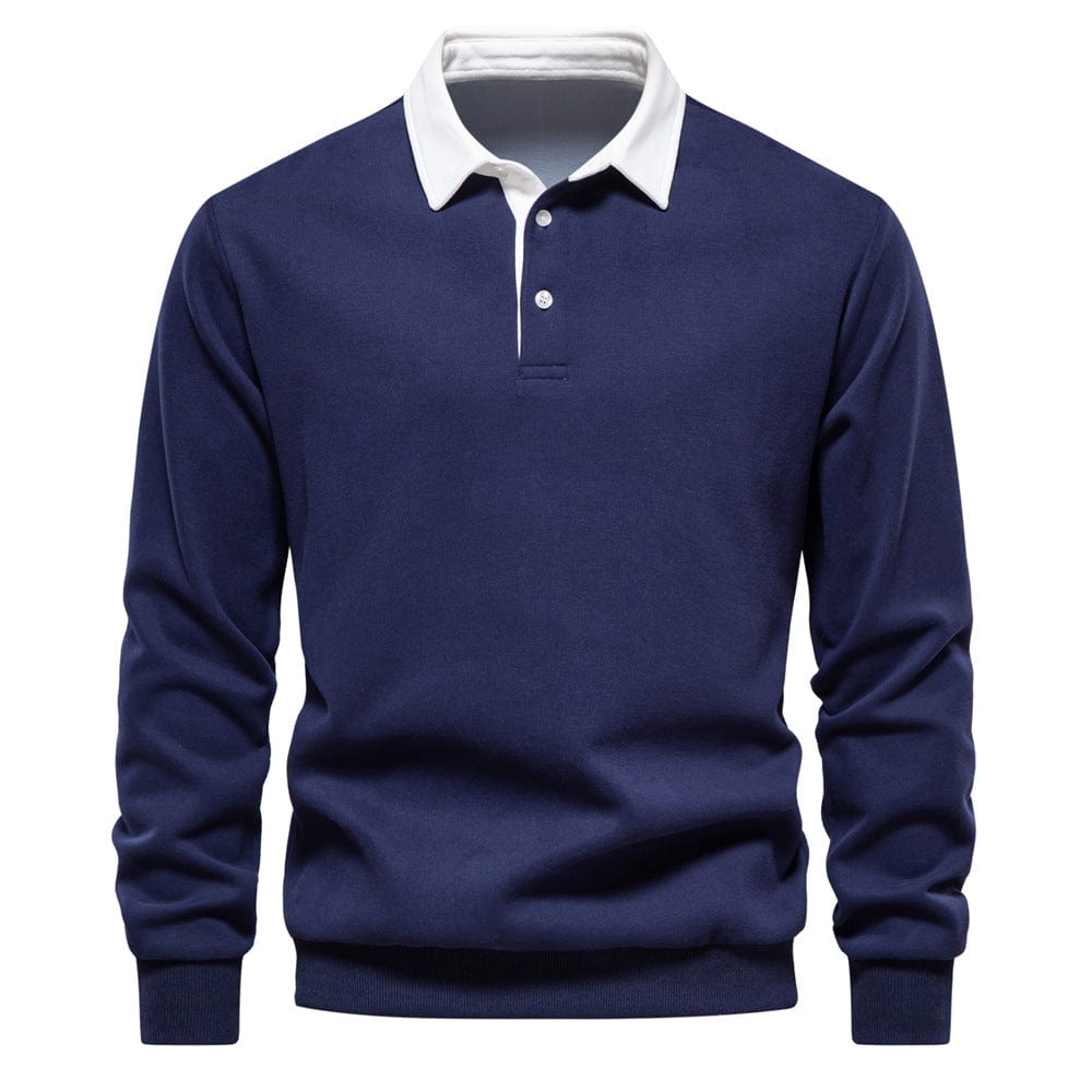 Classic Polo Shirt with Contrast Collar - OutfitLondon