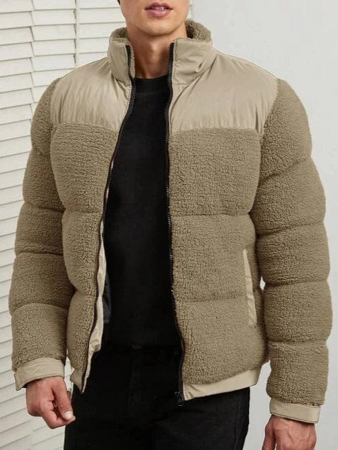 Warm Mens Wool Puffer Coat for Winter - OutfitLondon