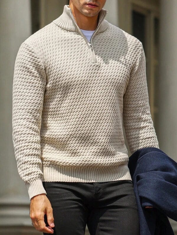 Relaxed Fit Crew Neck Knit Sweater - OutfitLondon