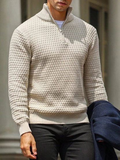 Relaxed Fit Crew Neck Knit Sweater - OutfitLondon