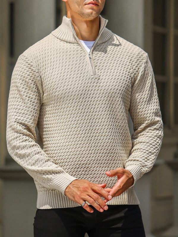 Relaxed Fit Crew Neck Knit Sweater