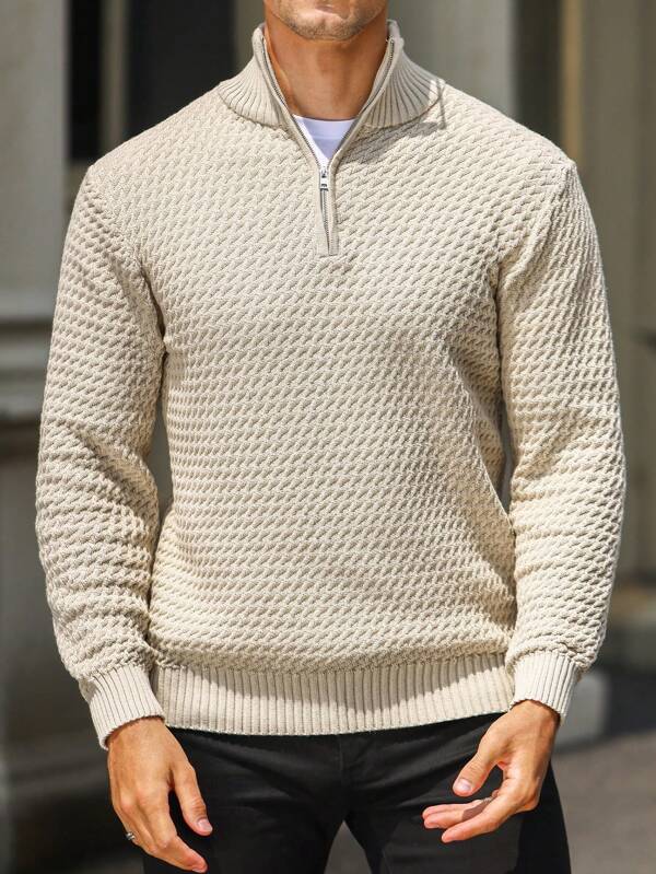 Relaxed Fit Crew Neck Knit Sweater